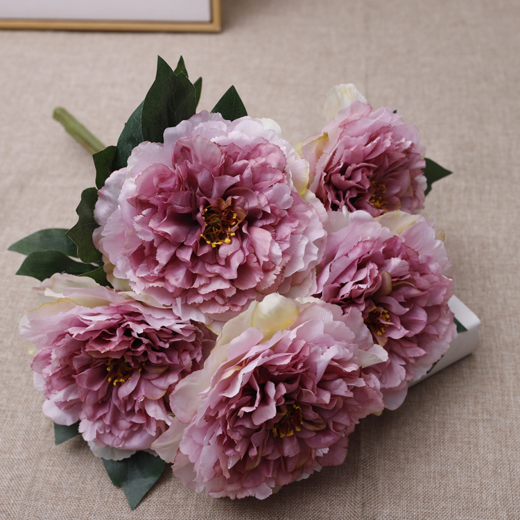 Outdoor Ranunculus Asiaticus Artificial 5-Head Peony Flower Artificial Flower Wedding Wholesale Home Floral Indoor and Outdoor Decoration Artificial Flower