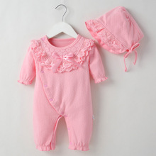 新生59码的韩国婴儿儿衣服秋冬满月女孩宝宝服装秋装六个月连体衣