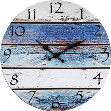一件代发亚马逊钟表简约爆款复古时钟挂钟现代创意木纹石英钟表