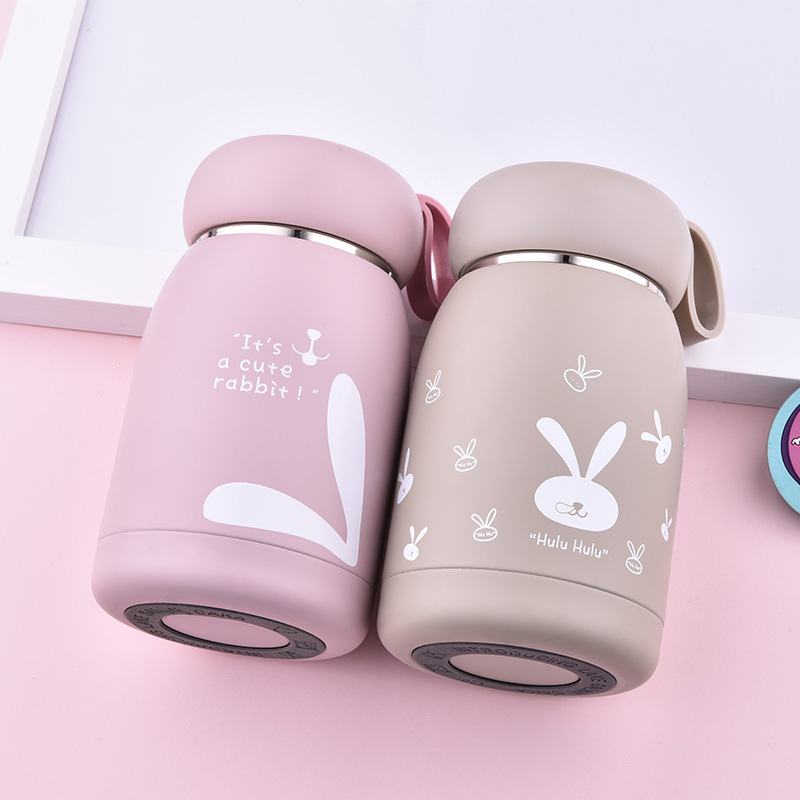 Internet Celebrity Thermos Cup Creative Cute Men and Women Children‘s Cups Student Handle Thermos Bottle Custom Logo Lettering