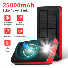 新款私模太阳能25000毫安无线快充电宝 PD18w快充22.5W快充充电宝
