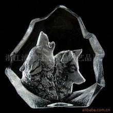 水晶冰山动物精致雕刻工艺品 水晶纪念品水晶摆件 可印LOGO