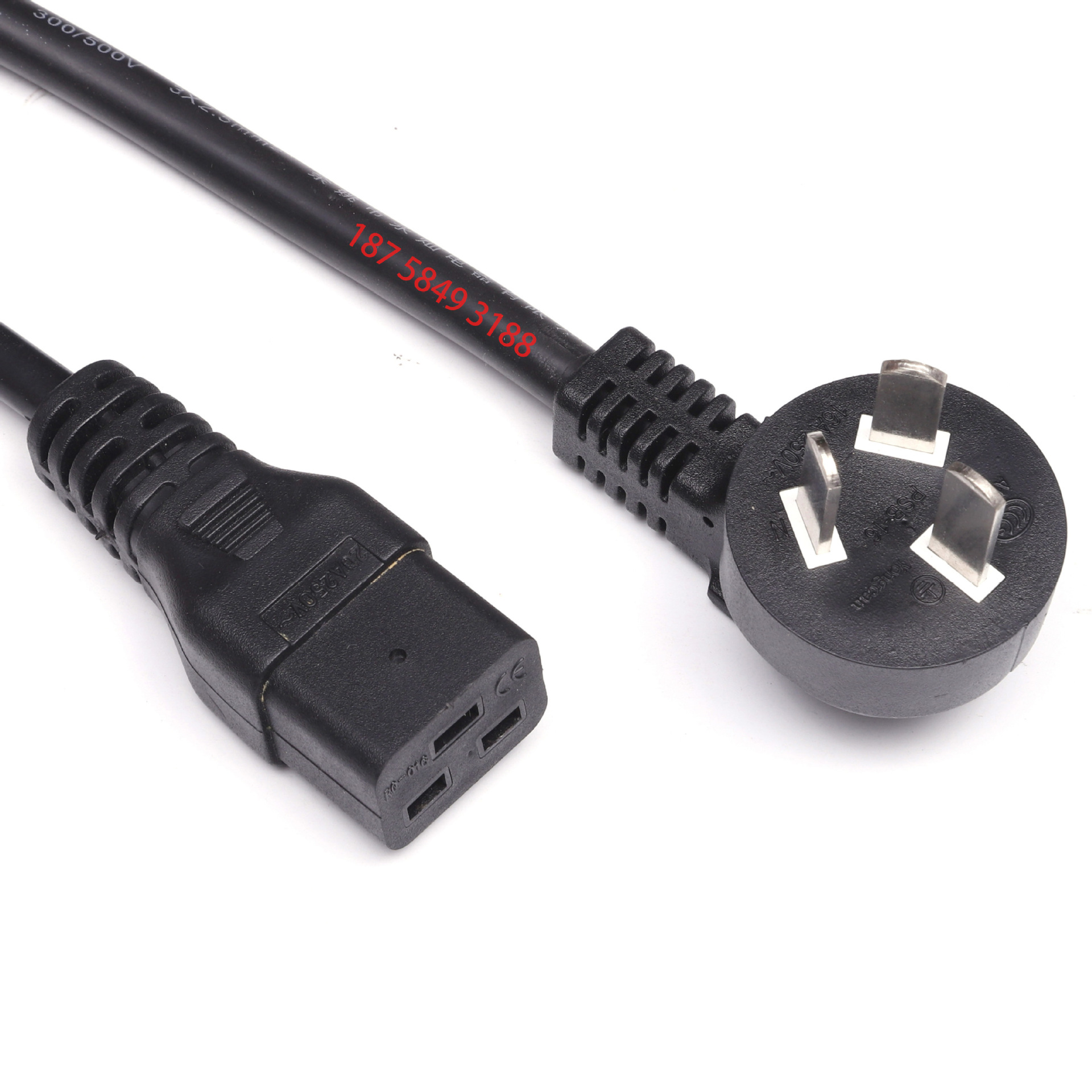 国标16a三插电源线国规大功率横孔品字尾延长线pdu服务器三插头