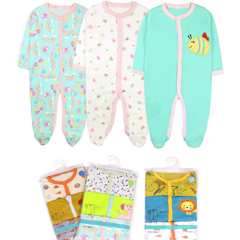 Factory Foreign Trade Wholesale Baby Clothes Spring and Autumn Foot-Wrapped Jumpsuit Infant Long-Sleeved Romper Boys and Girls Children's Clothing