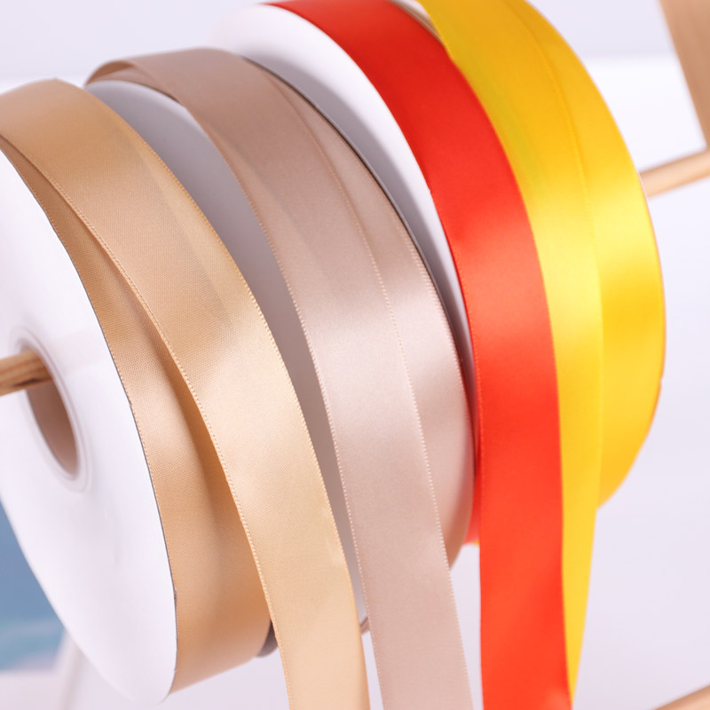 2.5cm polyster ribbon 90 m plain color high quality polyester belt flower packaging material gift ribbon