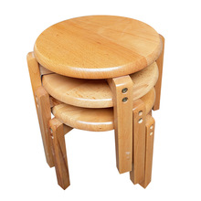 木质小圆凳经济型家用客厅换鞋凳简约儿童小凳子可叠放榉木凳批发