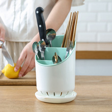 厨房筷子笼 创意多功能双层沥水餐具收纳盒家用分格式塑料筷笼