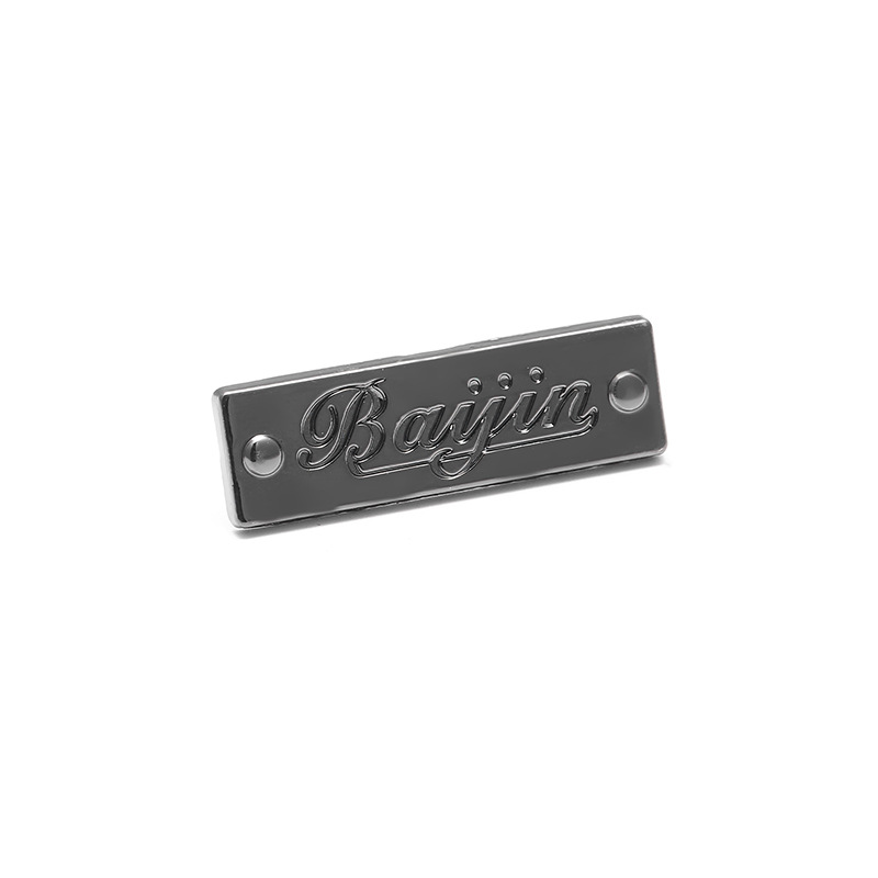 Special for Zinc Alloy Sweater Metal Stitching Sign Die-Casting Rectangular Logo Sewing Punching Craft Metal Tag
