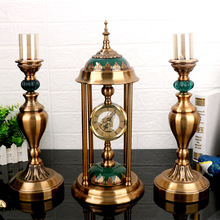 美式钟表座钟客厅摆件欧式奢华复古台钟静音卧室创意时钟桌面摆件