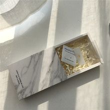 一件代发 饰品耳环项链戒指耳钉包装盒冷淡风 大理石纹礼盒首饰盒