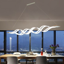 设计师波浪形吊灯led餐厅吧台灯创意个性极简线条展厅装饰灯具