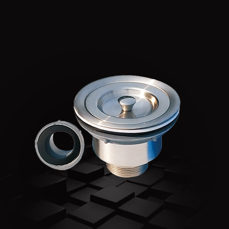 厨房下水器110菜盆落水器不锈钢下水提蓝落水器钢头提篮全钢