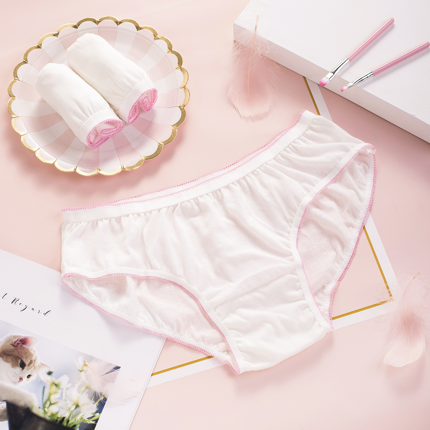 单条装一次性内裤纯棉女酒店桑拿旅行便携免洗无菌内裤现货批发