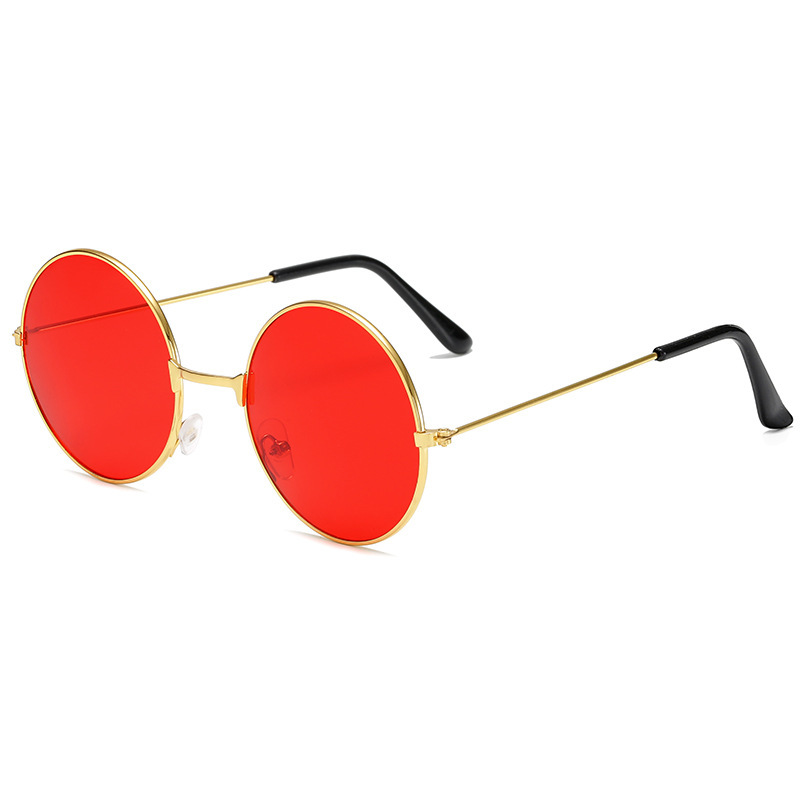 Factory Wholesale Retro round Sunglasses Colorful Trend round Frame Glasses Color Lens Prince Glasses Wholesale