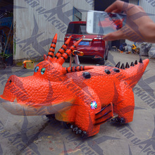 新款广场游乐车毛绒动物电瓶车 仿真恐龙儿童玩具电动车碰碰车