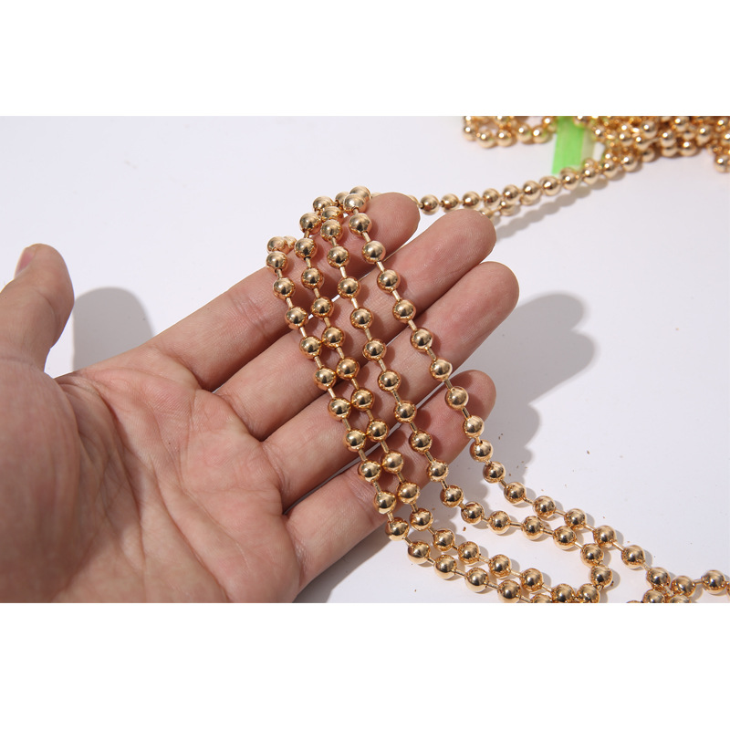 New Modern & Minimalism Specification Bead Necklace Copper Iron Stainless Steel Bead Chain Bead Necklace Color Buckle Length Bead Necklace Tag Chain