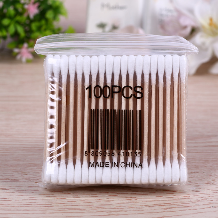 Bamboo Stick Double-Headed Multifunctional Cotton Swab Wholesale Large Quantity Disposable Sanitary Cotton Swab Ear Pick Makeup Remover Cotton Swab