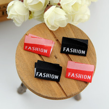 红色黑色现货FASHION织唛服装通用时尚领标可订 做电脑织标夹标