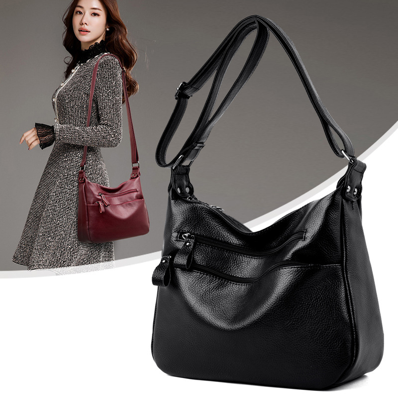 跨境中年女包妈妈包新款潮韩版时尚中老年婆婆软皮单肩斜挎包批发