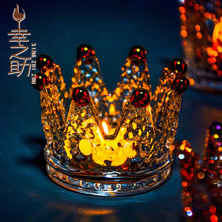 Crown Ashtray Creative Household Glass Ashtray High-Looking Ins Style European Style Candlestick Crystal Ashtray