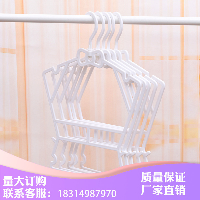 塑料衣架挂钩可旋转衣架童装连体展示塑料衣架儿童套装蝴蝶加厚
