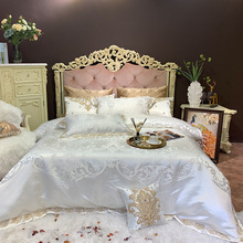 欧式四件套奢华床上用品欧式美式样板房六件套十件套床品套件白色