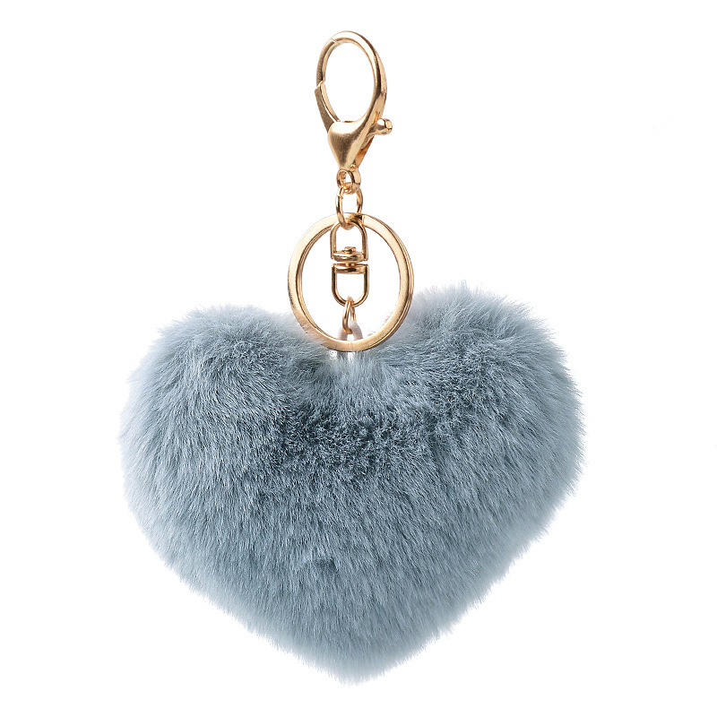 imitate rex rabbit fur plush hang decorations peach heart key ring pendant ornament accessories heart wool ball bag keychain pendant