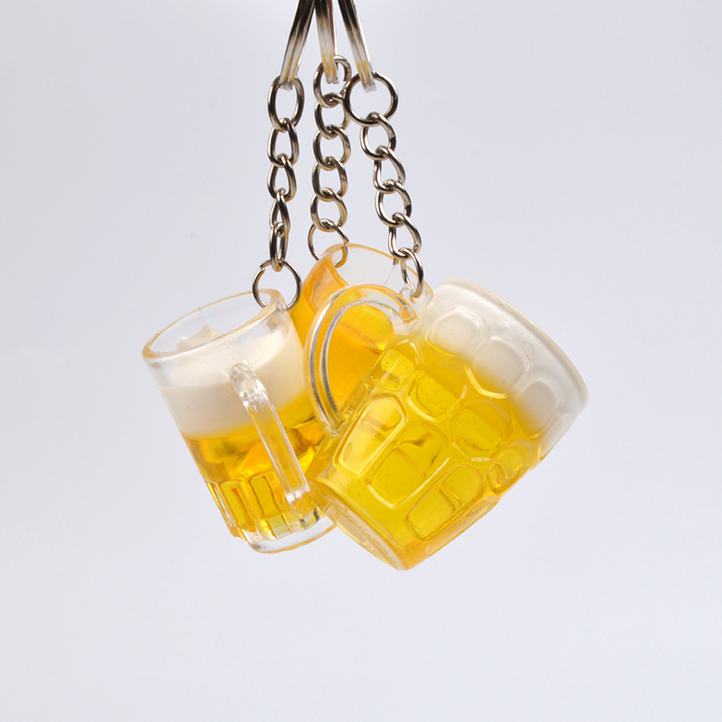 Simulation Mini Beer Steins Keychain Pendant Creative Simulation Beer Champagne Draft Beer Promotional Novelties