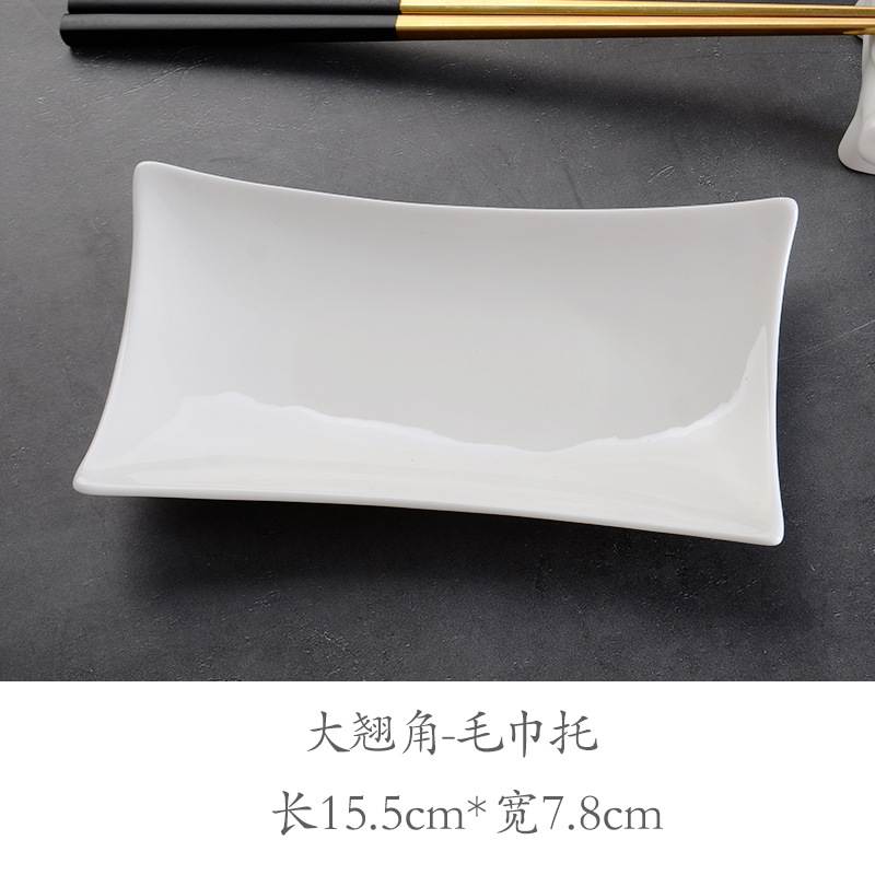 Factory Direct Sales Bone Porcelain Towel Tray Hotel Restaurant Table Ceramic Towel Dish Eating Dish Cold Dish Soap Dish Wholesale