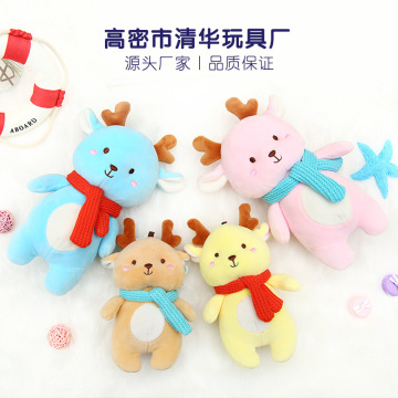 地摊卡通围巾小鹿可爱毛绒玩具钥匙扣手机挂件礼品活动可爱公仔