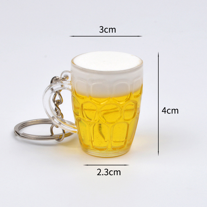 Simulation Mini Beer Steins Keychain Pendant Creative Simulation Beer Champagne Draft Beer Promotional Novelties