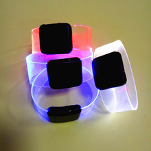 七彩led磁吸发光手环 声控tpu磁铁发光手环手镯 可激光印刷logo