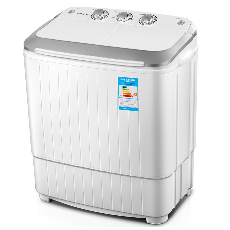 5kg Double Barrel Double Cylinder Semi-automatic Mini Small Household Washing Machine Dehydration Spin-Dry Stainless Steel Barrel Generation Hair