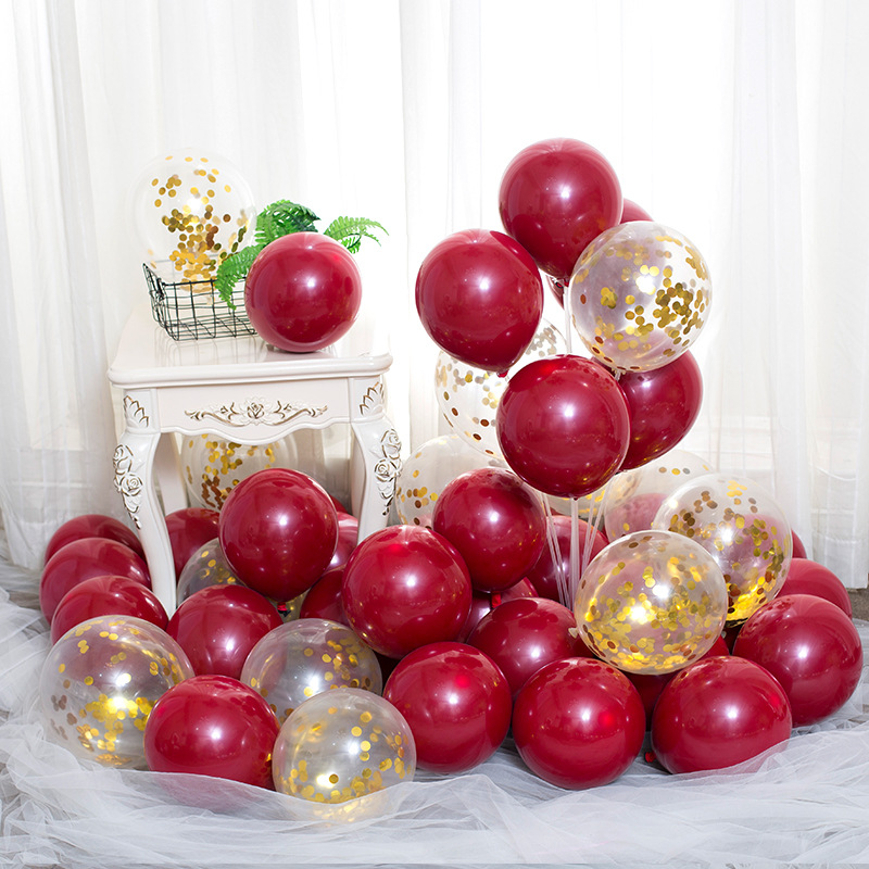 Pomegranate Red Balloon Wedding Room Wedding Celebration Decoration Shopping Mall Opening Activity 5-Inch 10-Inch 12-Inch Ruby Red Balloon