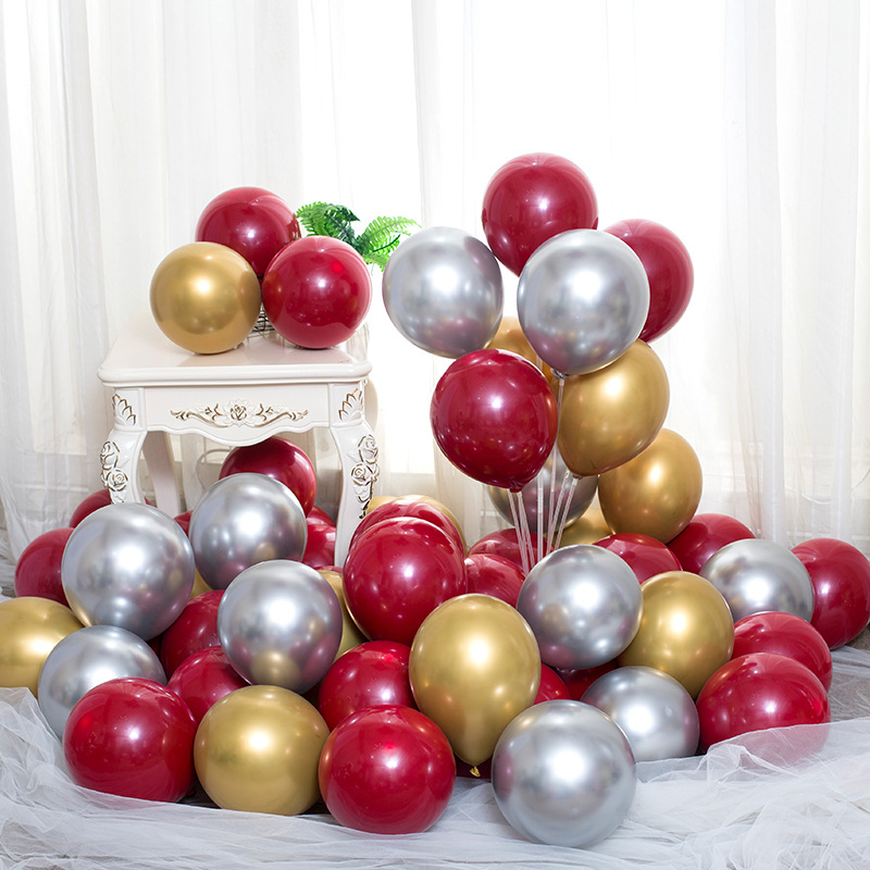 Pomegranate Red Balloon Wedding Room Wedding Celebration Decoration Shopping Mall Opening Activity 5-Inch 10-Inch 12-Inch Ruby Red Balloon