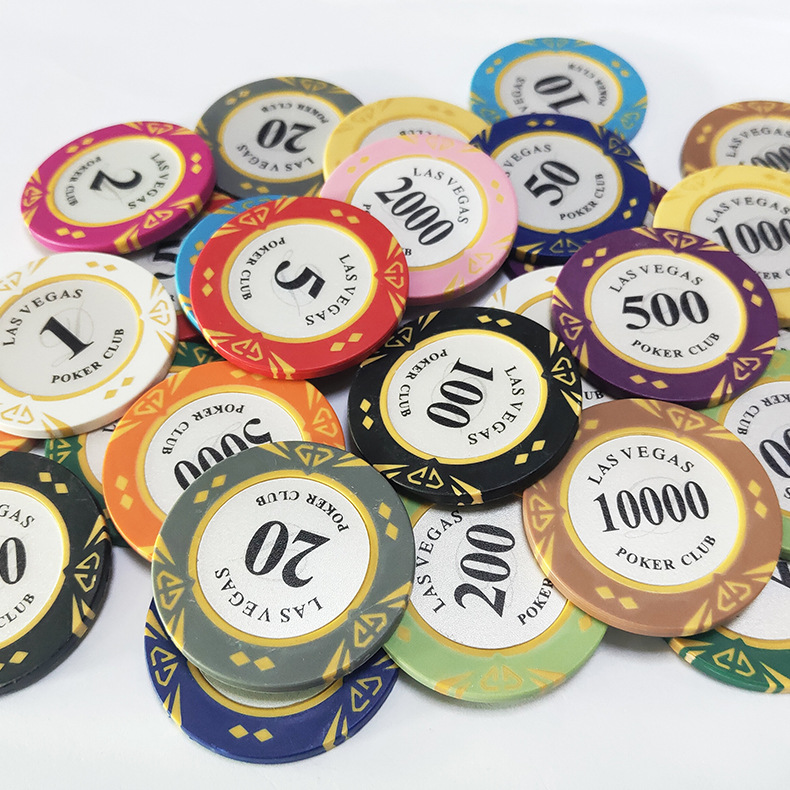 黏土拉斯维加斯筹码币厂家现货批发德州扑克麻将塑料筹码币