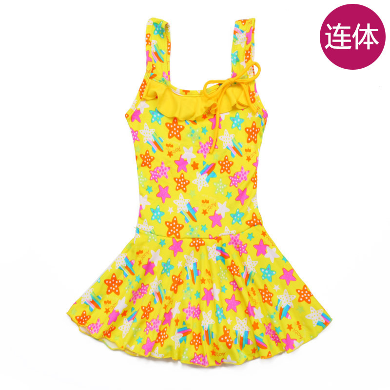 New Children's Swimsuit Women's One-Piece Split Princess Girl Swimsuit Middle and Big Children Girls' Skirt Student Swimsuit