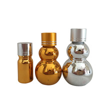 批发电镀金银精油小空瓶双葫芦精油玻璃瓶滴管瓶分装喷雾便携小样