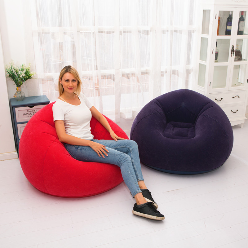 跨境新款充气懒人沙发 单人可折叠户外休闲沙发椅球形沙发凳红色