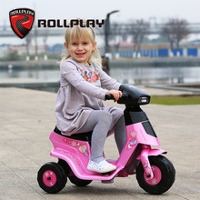 rollplay如雷儿童电动车摩托车宝宝玩具车小孩可坐人公主粉三轮车