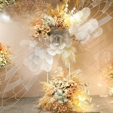 婚庆仿真花组合花墙婚礼礼堂拱门路引花装饰假花香槟色系主题场景