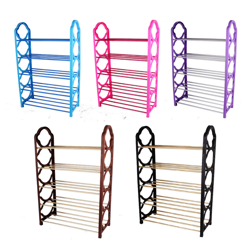 Factory Direct Sales Simple Five-Layer Plastic Shoe Rack Multi-Layer Storage Rack Daily Shoe Rack Wholesale Practical Assembly