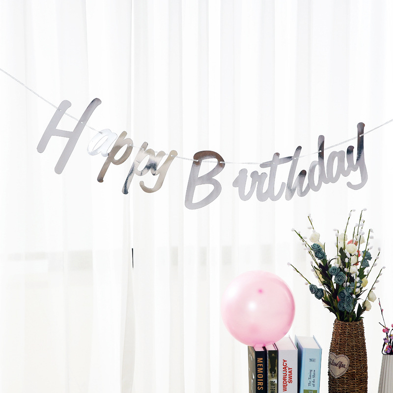 Ins Siamese Word Happy Birthday Happy Birthday Hanging Flag Baby Full-Year Party Birthday Decoration Banner