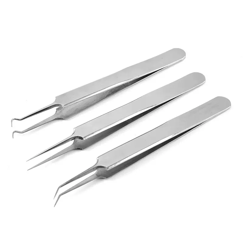源头厂家 高精密不锈钢粉刺夹 弯头直嘴黑头粉刺夹三件套砂光