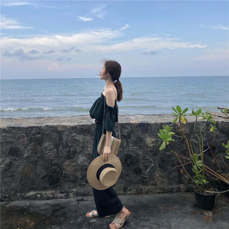 海南三亚巴厘岛旅游衣服女出游沙滩裙海边度假套装夏拍照显瘦703