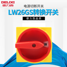 德力西20A转换开关LW26GS-20/04M2挂锁型电源切断20A转换2档