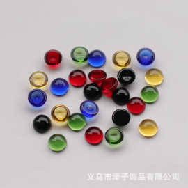 8mm圆形戒面仿水晶宝石玻璃材质贴片配件服饰diy材料如意元素珠宝