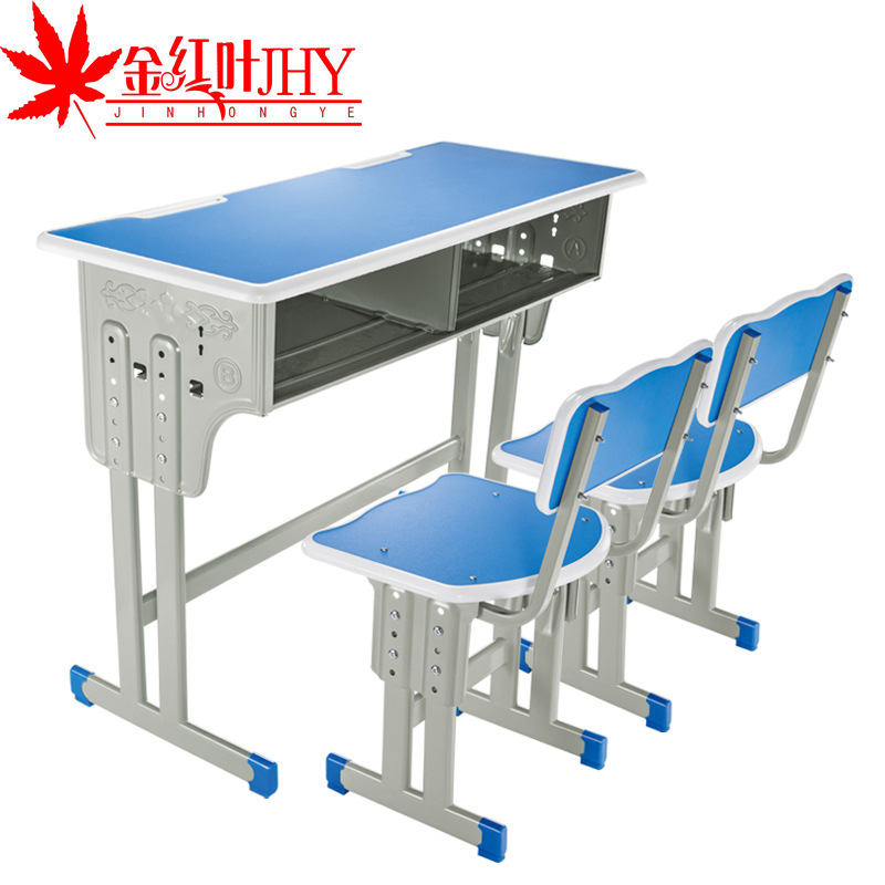 Factory Direct Supply Cross-Border Primary and Secondary School Students Study Table Wholesale School Training Tutorial Class Adjustable School Desk and Chair Suit