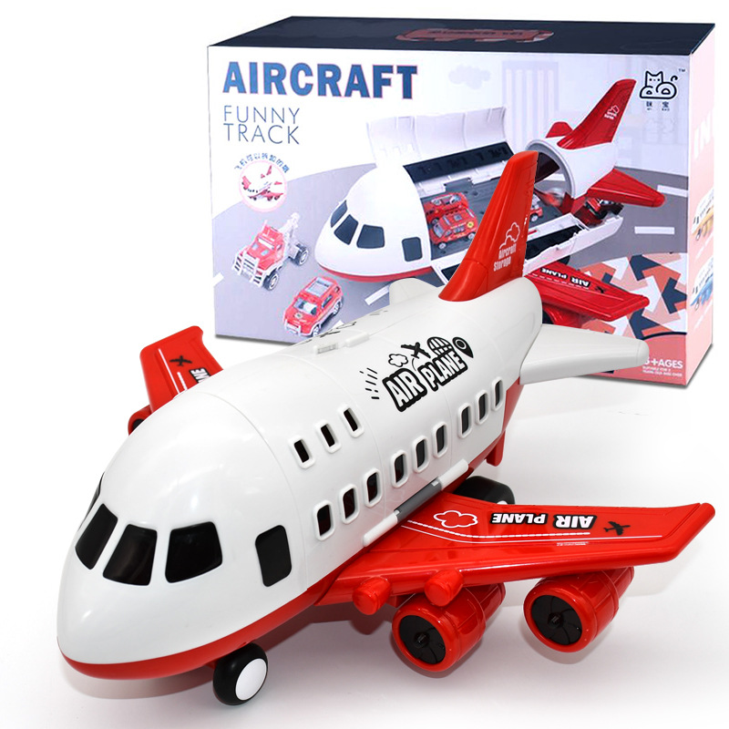 Children's Aircraft Toy Set Large Passenger Plane Model Can Store Plastic Aircraft Inertial Vehicle Cross-Border Boy Gift