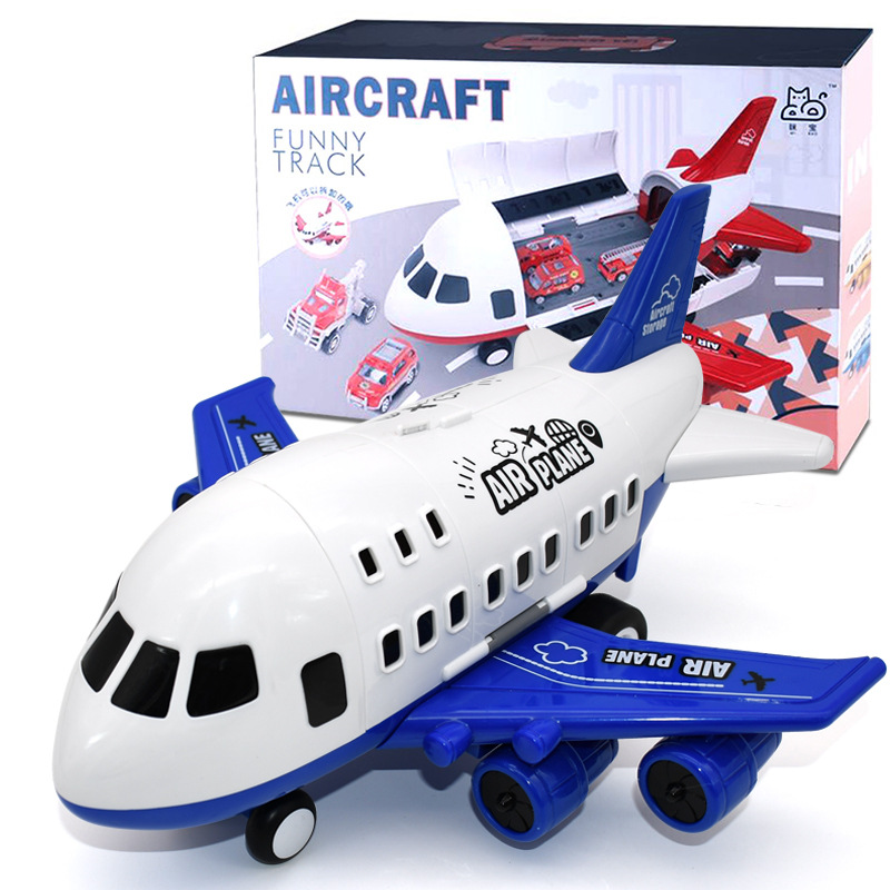 Children's Aircraft Toy Set Large Passenger Plane Model Can Store Plastic Aircraft Inertial Vehicle Cross-Border Boy Gift